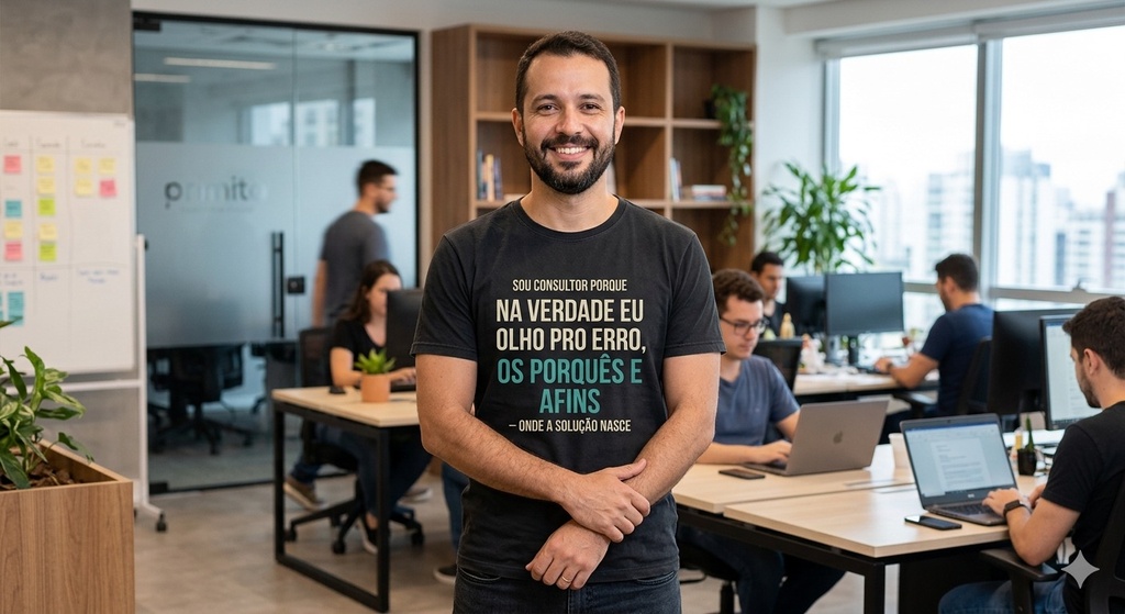 Blusa: SOU CONSULTOR PORQUE NA VERDADEEU OLHO PRO ERRO, OS PORQUÊS E AFINS - ONDE A SOLUÇÃO NASCE